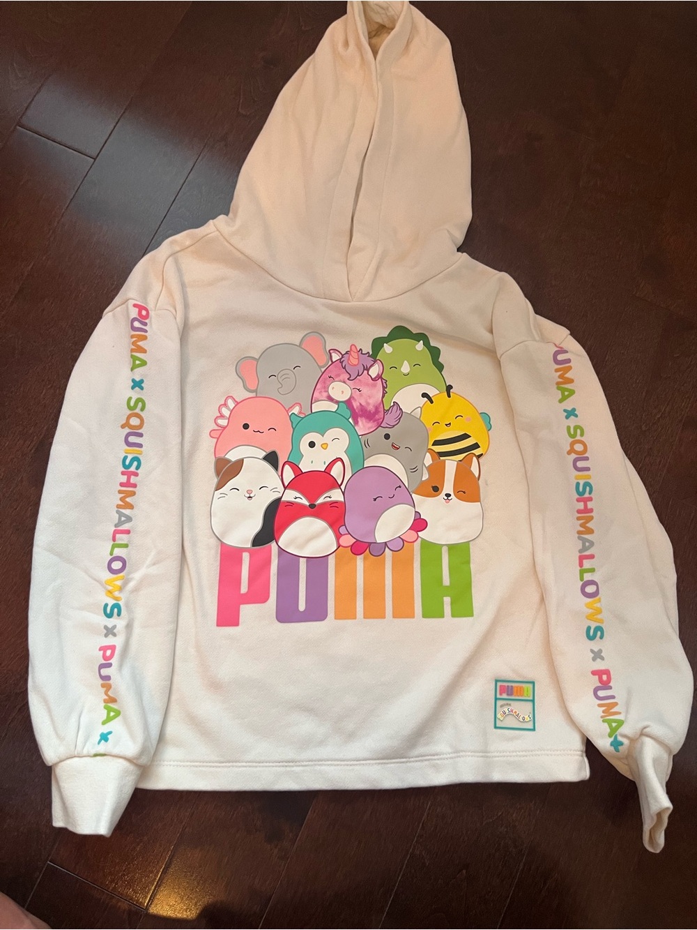Squishmallows x PUMA Cream Hoodie with Multicolor Character Print